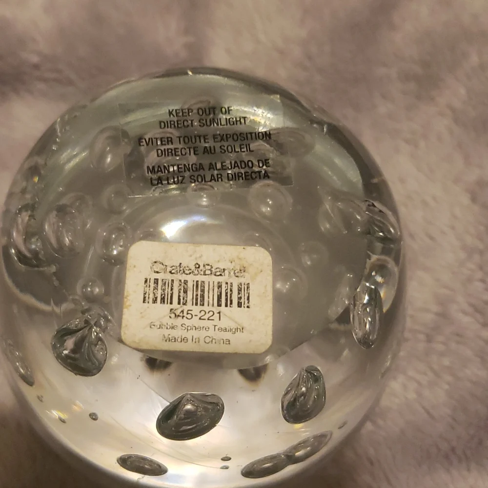 Crate and Barrel Bubble Glass Tea Light Votive